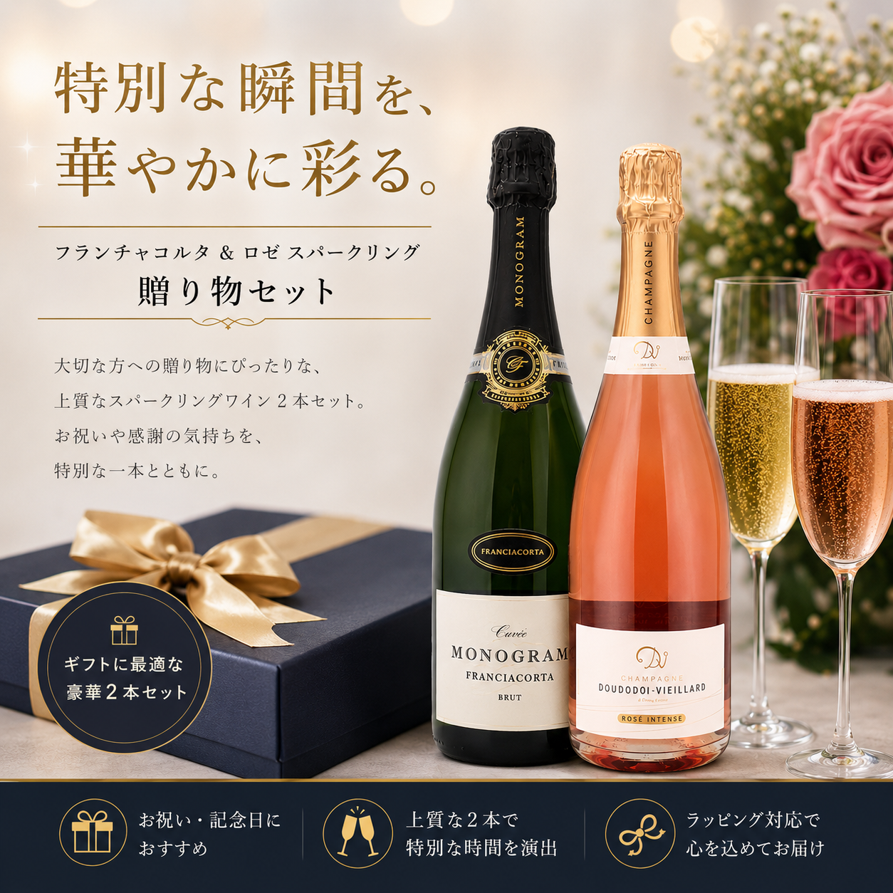 贈り物セットフランチャコルタ＆ロゼ